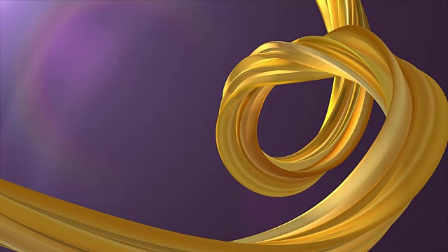 柔软的颜色3D弯曲金色棉花糖绳糖果无缝环抽象形状动画背景新的质量通用运动动态动画多彩的快乐视频片段视频下载