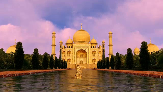 印度泰姬陵放大视频素材