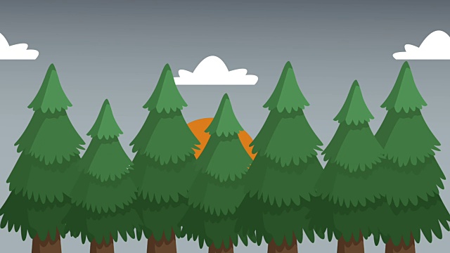 森林与外向的太阳高清动画视频下载