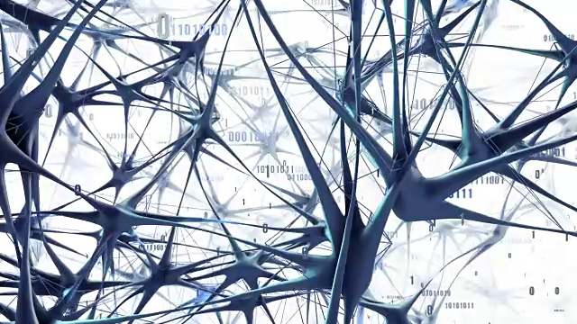 高度详细的神经网络/人工智能(白/蓝)-回路视频素材