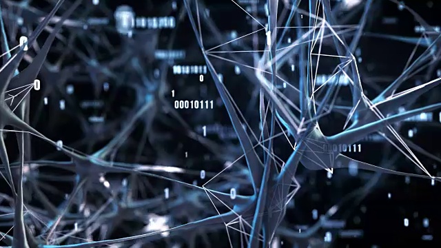 高度详细的神经网络/人工智能(蓝)-回路视频素材
