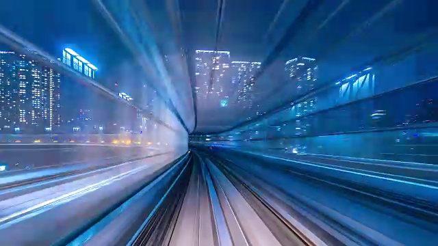 4 k。延时自动列车在日本东京高速行驶视频素材