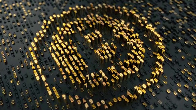 比特币符号由数字、加密货币、数字背景等组成视频素材