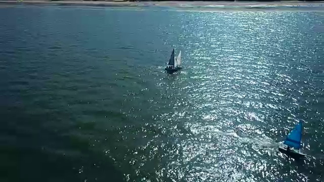航拍与帆船视频素材