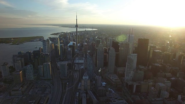 多伦多加拿大航空市区天际线视频素材