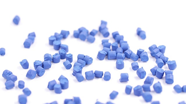 蓝色高分子塑料颗粒视频素材