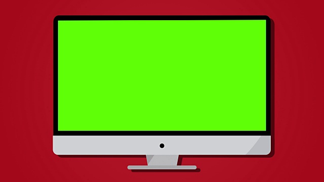 电脑显示器桌面动画与静态在绿色屏幕，可按键视频素材