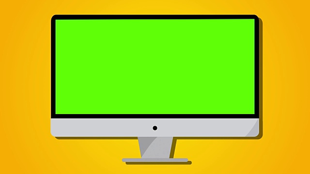电脑显示器桌面动画与静态在绿色屏幕，可按键视频素材