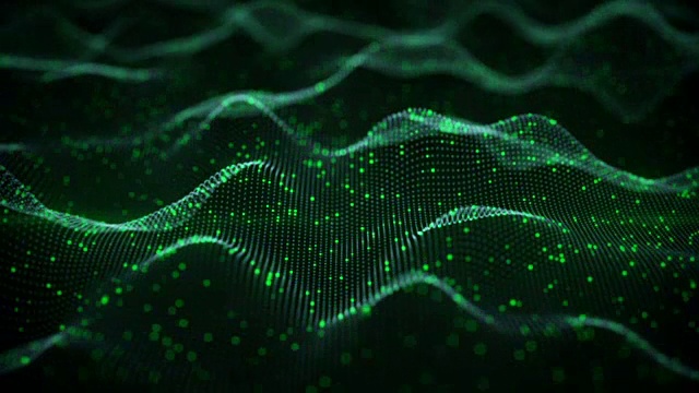 发光绿色神经网络无缝循环3D动画视频素材
