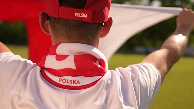 波兰,足球运动,爱好者,进行中视频素材