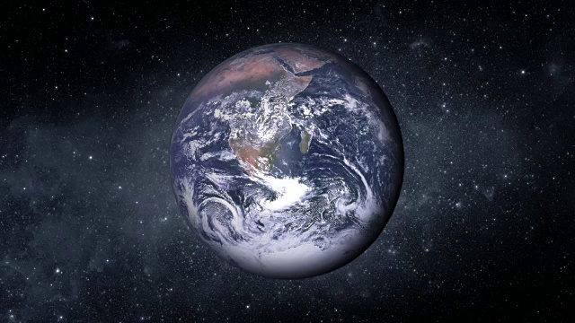 行星地球被恒星包围，被圆形阴影覆盖和覆盖视频素材