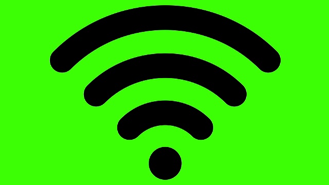 WiFi符号图形资源可键控绿色屏幕循环动画黑色视频素材