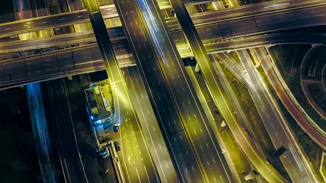 4k鸟瞰曼谷高速公路夜景视频素材