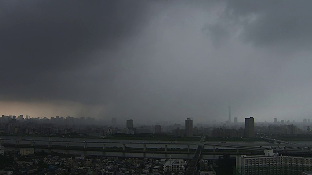 日本东京上空的雨云视频素材