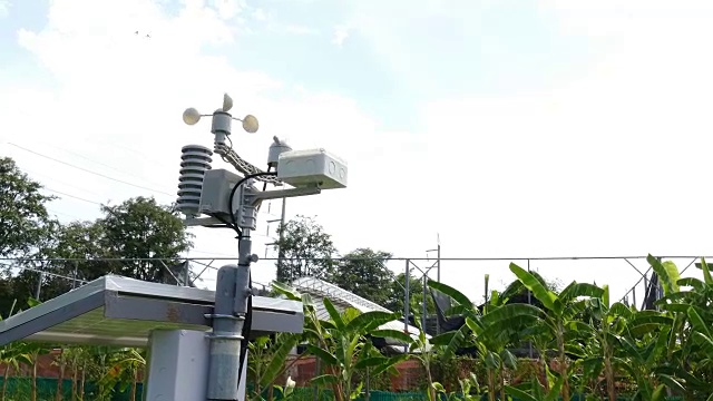 监测农田风速、湿度的风速、气象气象站视频下载