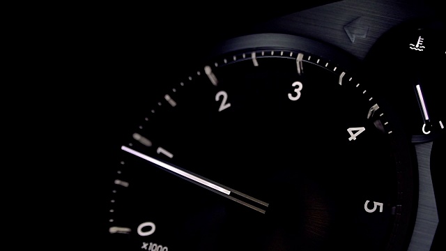转速表。记分板在汽车视频素材