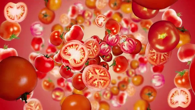 下落的番茄背景，循环，阿尔法通道视频素材