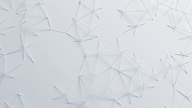 美丽的白色网络网格与线变形无缝3d动画。抽象运动设计背景。计算机生成过程。4k UHD 3840x2160。视频素材