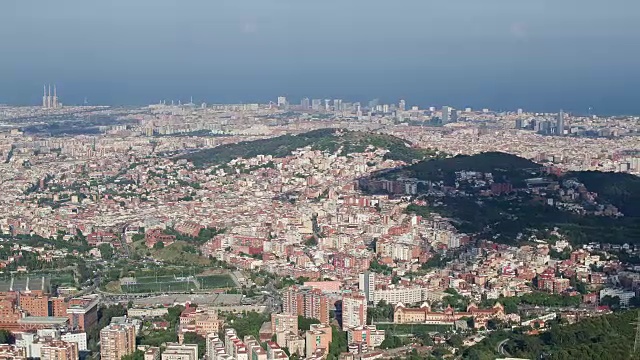 航拍视频巴塞罗那，加泰罗尼亚，西班牙。视频素材