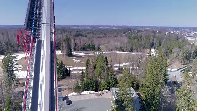 爱沙尼亚特梵迪市的高滑梯的近距离观察视频素材