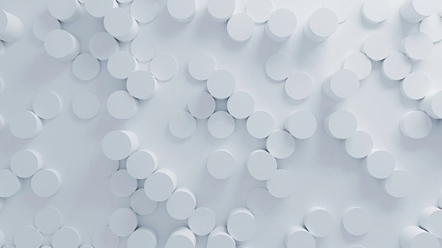 美丽的白色圆柱体表面变形无缝3d动画。抽象运动设计背景。计算机生成过程。4k UHD 3840x2160。视频素材