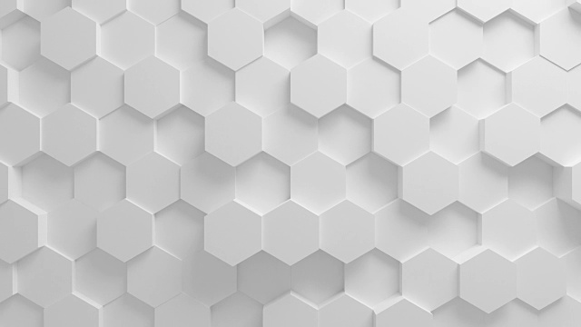 美丽的白色六边形表面变形无缝3d动画。抽象运动设计背景。计算机生成过程。4k UHD 3840x2160。视频素材
