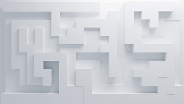 美丽的白色形状表面移动在无缝3d动画。抽象运动设计背景。计算机生成过程。4k超高清3840x2160。视频素材