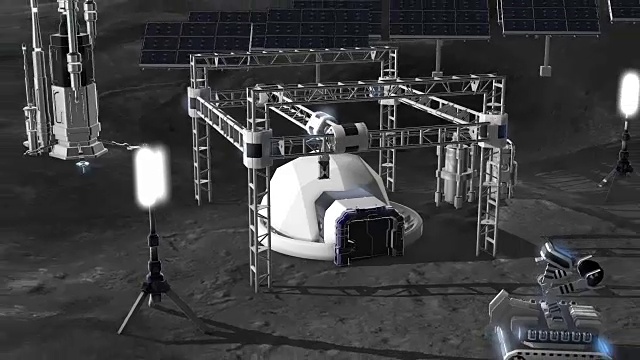 3D打印在月球上的建筑-缩小视频素材