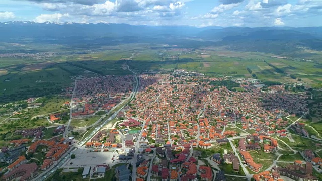 保加利亚班斯科的超宽鸟瞰图视频素材