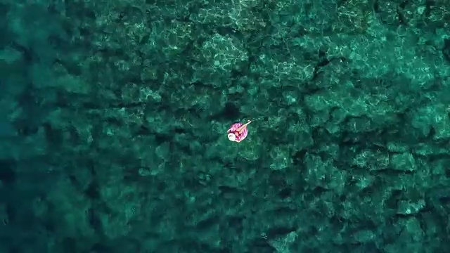 在清澈的绿松石大海里游泳视频下载