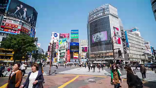 涉谷穿越东京时光流逝视频素材
