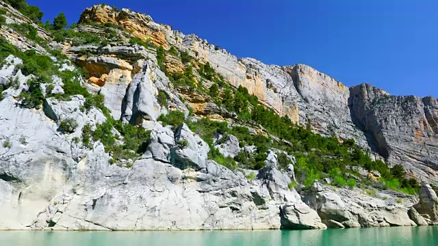 Congost de Mont Rebei, Embalse de Canelles, Canelles Reservoir, Sierra del Montsec, Lleida，加泰罗尼亚，西班牙，欧洲视频素材