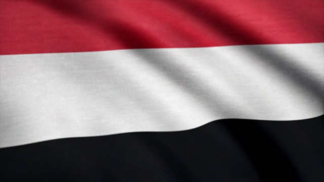 也门国旗动画。也门国旗迎风飘扬视频下载