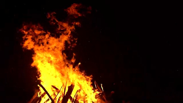 晚上的火又大又旺视频素材