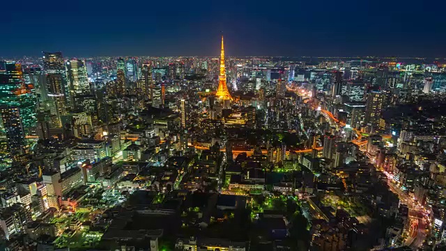 东京城市夜景全景视频素材