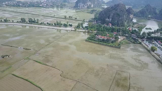 越南宁平乡村的景观天线视频素材