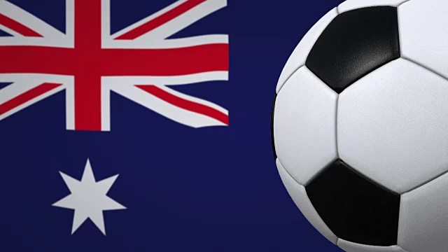 足球环与澳大利亚国旗的背景视频下载