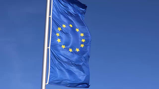 欧盟旗帜接近视频素材
