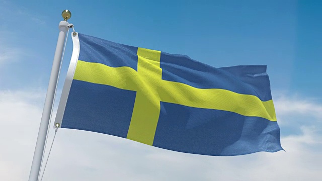 4k瑞典国旗视频下载