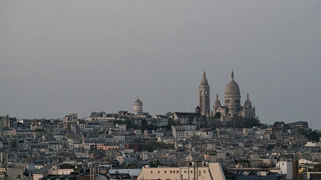 巴黎圣心教堂的延时摄影。视频下载