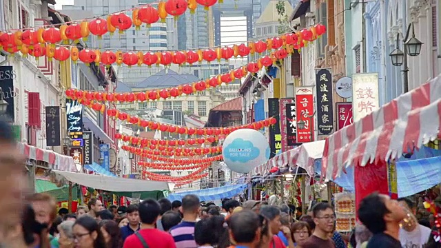 中国新年在新加坡华埠和旅客享受旅游视频素材