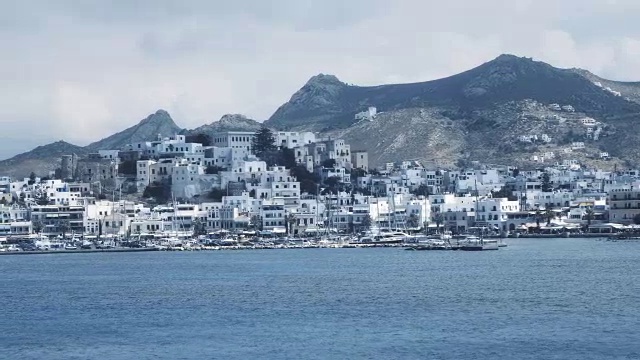 希腊纳克索斯岛的主要港口视频素材