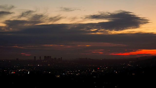 洛杉矶猩红日落夜景视频素材
