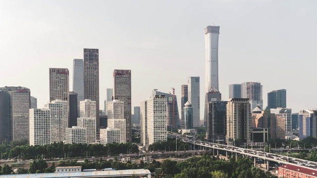T/L PAN高角度北京天际线视频素材