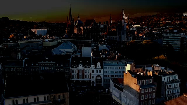 德国亚琛大教堂航拍画面视频素材