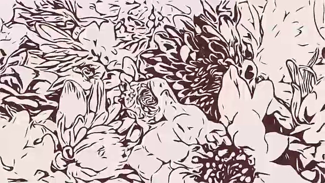 动画卡通，花卉抽象背景视频下载