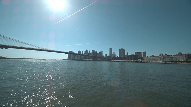 布鲁克林大桥和曼哈顿的天际线视频素材