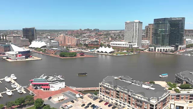马里兰州巴尔的摩港的鸟瞰图视频素材