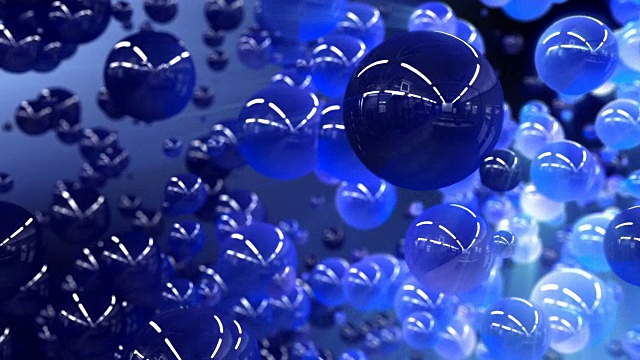3D渲染蓝球流动背景视频素材