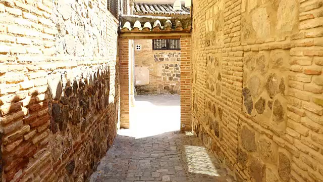 西班牙托莱多的街道。视频下载